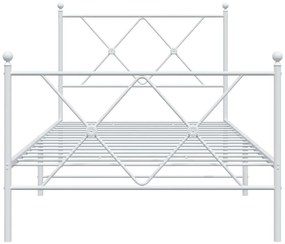 Giroletto con testiera e pediera metallo bianco 90x200 cm