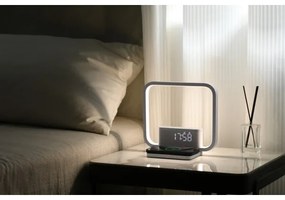 Immax 08994L - Lampada da tavolo LED dimmerabile con sveglia e di ricarica 18W/230V bianco