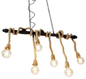 Lampada a sospensione intelligente nera 6 luci incl. Wifi G95 - Plural