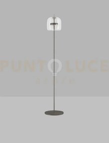 Jube lampada da terra p cristallo trasparente nero opaco 2 l2415 1...