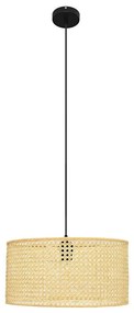 Lampadario a sospensione con filo ALBA 1xE27/15W/230V diametro 40 cm rattan/nero
