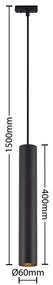 Lampada a sospensione Lindby Linaro, 40 cm, nero, monofase, GU10 Linaro, Nero, Soggiorno / Sala da pranzo, Metallo, Moderno, Lampada a binario
