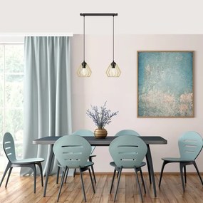 Lampadario a sospensione con filo AGAT 2xE27/15W/230V oro/nero