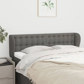 Testiera Ad Orecchio Grigio Scuro 147x23x78/88 Cm İn Tessuto /
