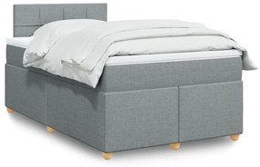 Giroletto A Molle Con Materasso Grigio Chiaro 120x190cm Tessuto /