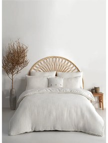 Set copripiumino e federa bianco in cotone renforcé per letto singolo 140x200 cm Waffle Striped – Mila Home Luxury