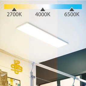 Pannello LED Gdansk bianco 119.5x120 cm  con 3 temperature di colore ad intensità regolabile 5400 LUMEN, INSPIRE