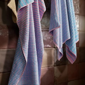 Asciugamano tipo terry blu/rosa in misto bambù 70x140 cm Nuance – JUNA