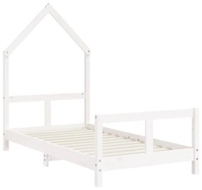 Giroletto per bambini bianco 80x160cm in legno massello di pino