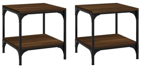 Tavolini 2pz nerorovere marrone 40x40x40cm in legno multistrato