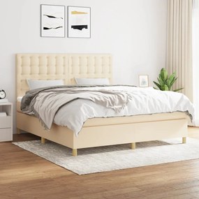 Giroletto A Molle Con Materasso Crema 160x200 Cm İn Tessuto /