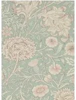 Morris & Co Carta da parati Double Bough - Teal/ Rose