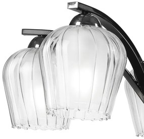 Lampadario su palo PAULA 5xE27/60W/230V nero