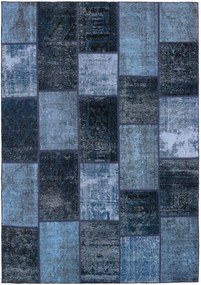 Patchwork Tappeto 240 x 170 Blu (Iran) Annodato A Mano