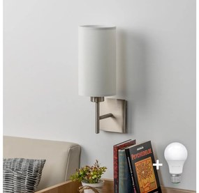 Eglo - Lampada da parete LED TUNJA 1xE27/60W/230V cromo opaco/bianco