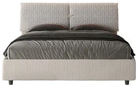 Letto matrimoniale contenitore imbottito 160x210 tessuto Aragona 1 bianco Mados