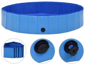 Piscina per Cani Pieghevole Blu 160x30 cm in PVC