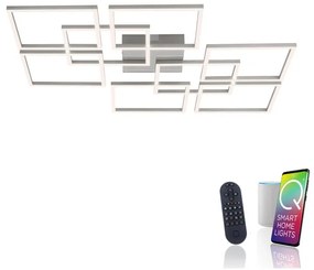 Plafoniera LED Q-INIGO grigio IP20 cct da bianco caldo a bianco freddo con regolazione di temperatura PAUL NEUHAUS
