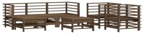 Set Salotto da Giardino 7 pz Miele in Legno Massello di Pino