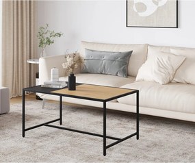 Tavolino in nero-naturale 60x100 cm Altino - Unique Furniture