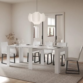 Consolle allungabile 90x25/211 cm NIVES Bianco Frassino allunghe interne