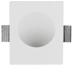 Portafaretto in gesso GU10 / MR16 opaco da incasso 250x210x78mm Bianco Quadrato Novaline