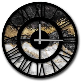 Orologio da parete 50 cm 1xAA nero/oro/grigio