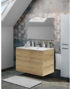 Mobile sottolavabo e lavabo Neo rovere miele L 90 x H 64 x P 48 cm