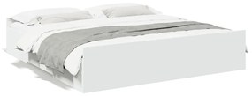 Giroletto con cassetti bianco 200x200 cm in legno multistrato