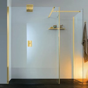 Box doccia walk-in Wens, vetro 6 mm, H 200 cm, profilo dorato
