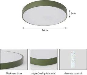 Brilagi - plafoniera LED dimmerabile POOL LED/36W/230V 3000-6000K 30 cm verde + telecomando