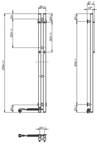 Scaldasalviette elettrico SILOUETTE 187W/230V 120,6 cm IP44 bianco dx