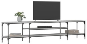 Mobile tv grigio sonoma 201x35x45 cm legno multistrato e ferro