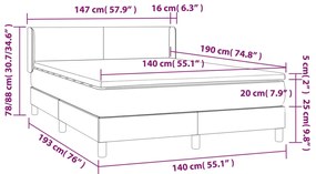 Giroletto a Molle con Materasso Tortora 140x190 cm in Tessuto