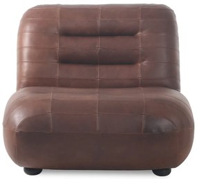 Poltrona marrone con rivestimento in pelle Wyatt – Dutchbone