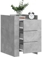 Comodino Grigio Cemento 45x50x65 cm in Legno Multistrato 848307