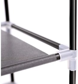 Armadio in tessuto con ripiani MATIS 88x160 cm nero