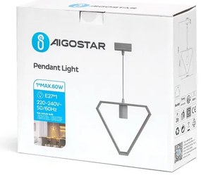 Aigostar - Lampada a sospensione in legno su cavo 1xE27/60W/230V pino
