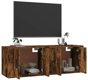 Mobili porta tv a parete 2 pz rovere fumo 57x34,5x40 cm