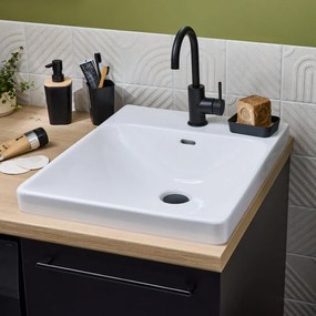 Lavabo a incasso rettangolare vasca centrale Remix L 57.3 x H 20.4 x P 47.7 cm in ceramica bianco lucido