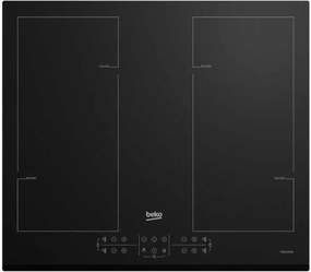 Beko - Piano Cottura a Induzione 60cm 4 Fuochi 7200w Nero - Hii64206f2mt