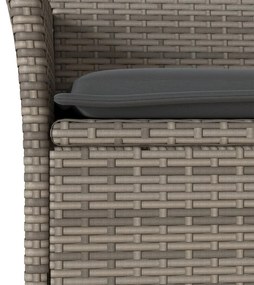 Set da pranzo da giardino 11pz con cuscini polyrattan e vetro