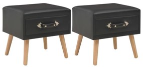 Comodini Neri 2 Pz 40x35x40 Cm İn Similpelle /
