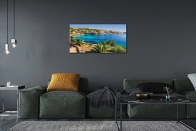 Quadro su tela Mare della città della Costa della Spagna 100x50 cm
