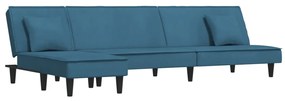 Divano letto a l blu 255x140x70 cm in velluto