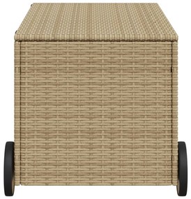 Contenitore da giardino con ruote beige misto 190l polyrattan