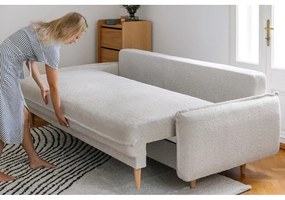 Divano letto in tessuto bouclé beige 215 cm Patti - Bonami Selection