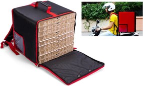 Zaino Borsa Termica Porta Pizze da asporto 10 Cartoni Safemi Fast 10 Nero...