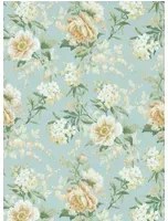 Sanderson Tapete Olivia - Sky Mist/ Tan
