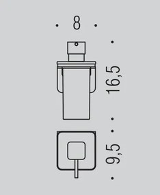 Colombo over b9328 dispenser portasapone liquido a parete in vetro acidato naturale acciaio inox